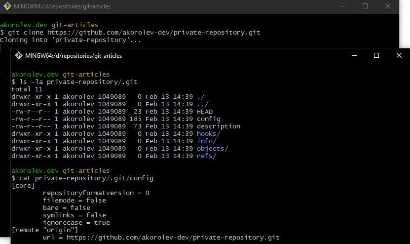 Инициализация репозитория в процессе клонирования